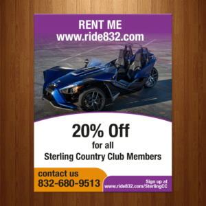 Diseño Publicitario por theblueart para Houston Slingshot Rental | Diseño: #17686826