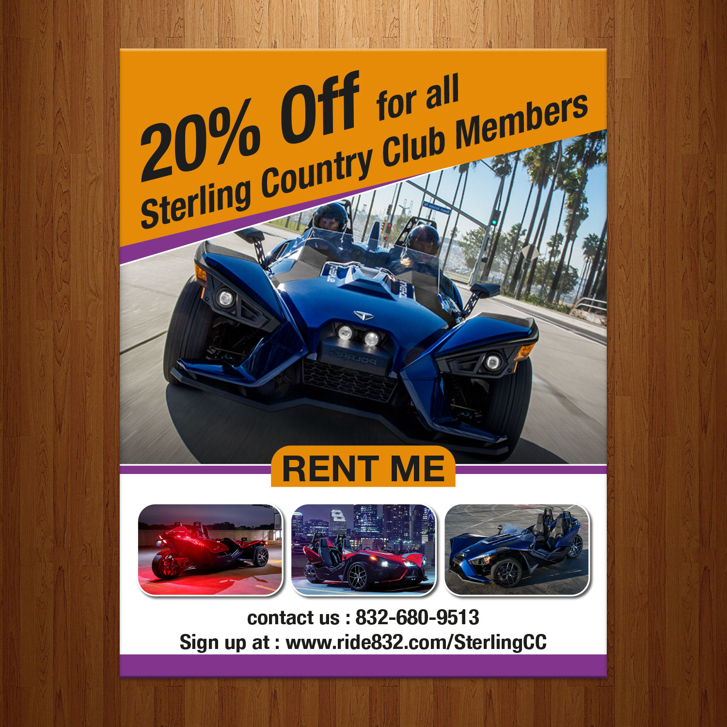 Diseño Publicitario por theblueart para Houston Slingshot Rental | Diseño #17687182