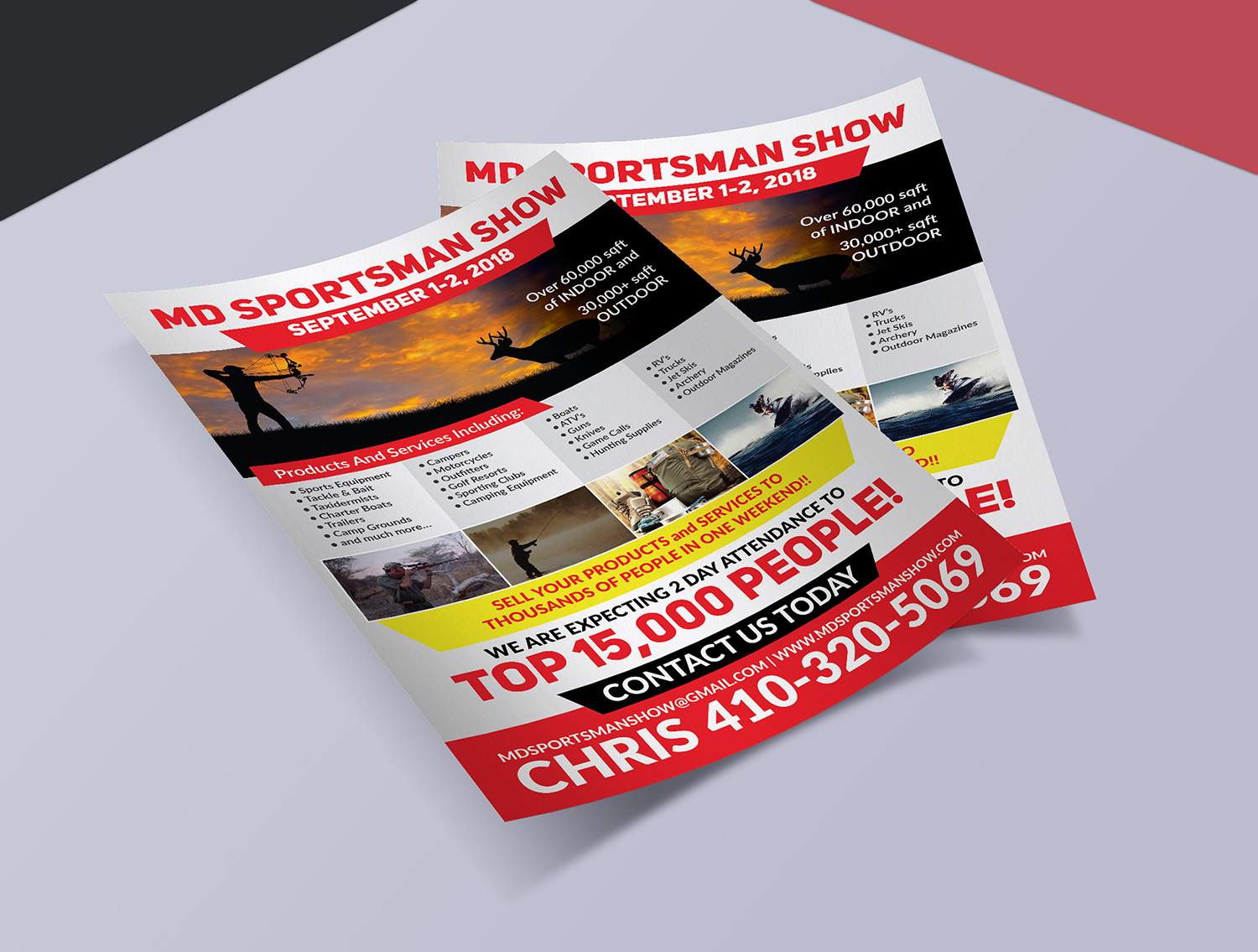 Flyer Design by Deziners Zone for MD Sportsman Show | Design #17703284