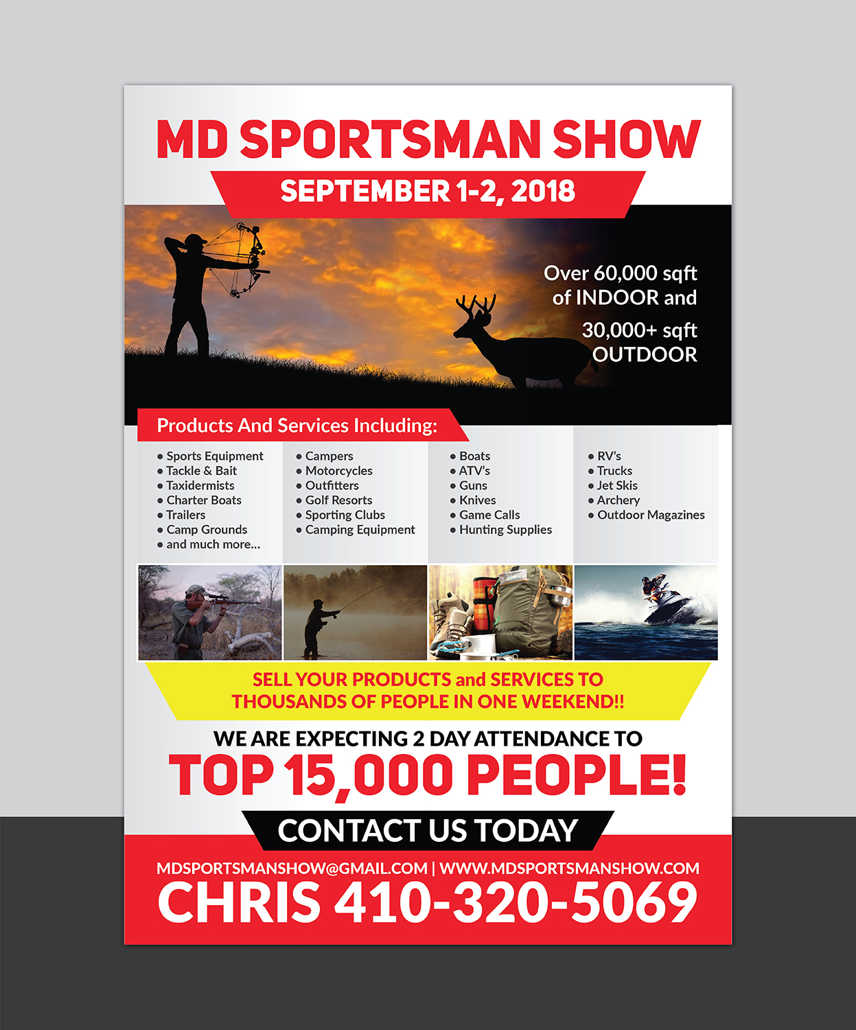 Flyer Design by Deziners Zone for MD Sportsman Show | Design #17703285