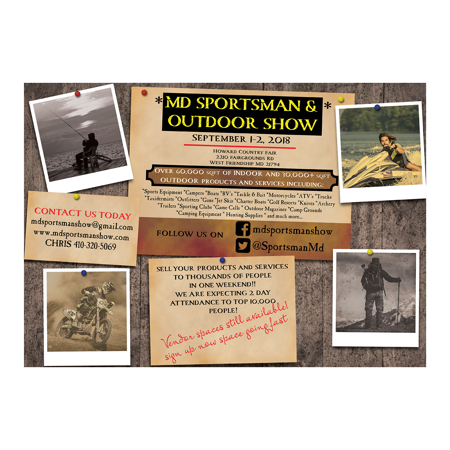 Diseño de Flyer por Skybluedesignstudio para MD Sportsman Show | Diseño #17752214