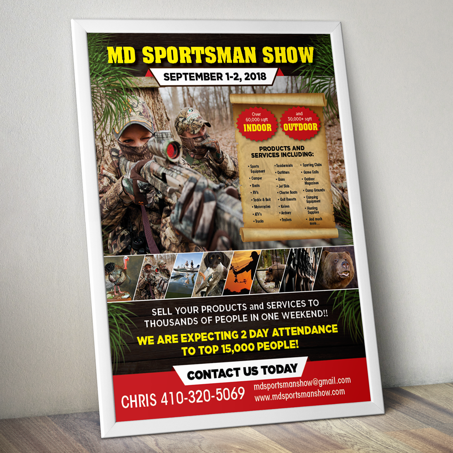 Flyer Design by DhirajP for MD Sportsman Show | Design #17719976