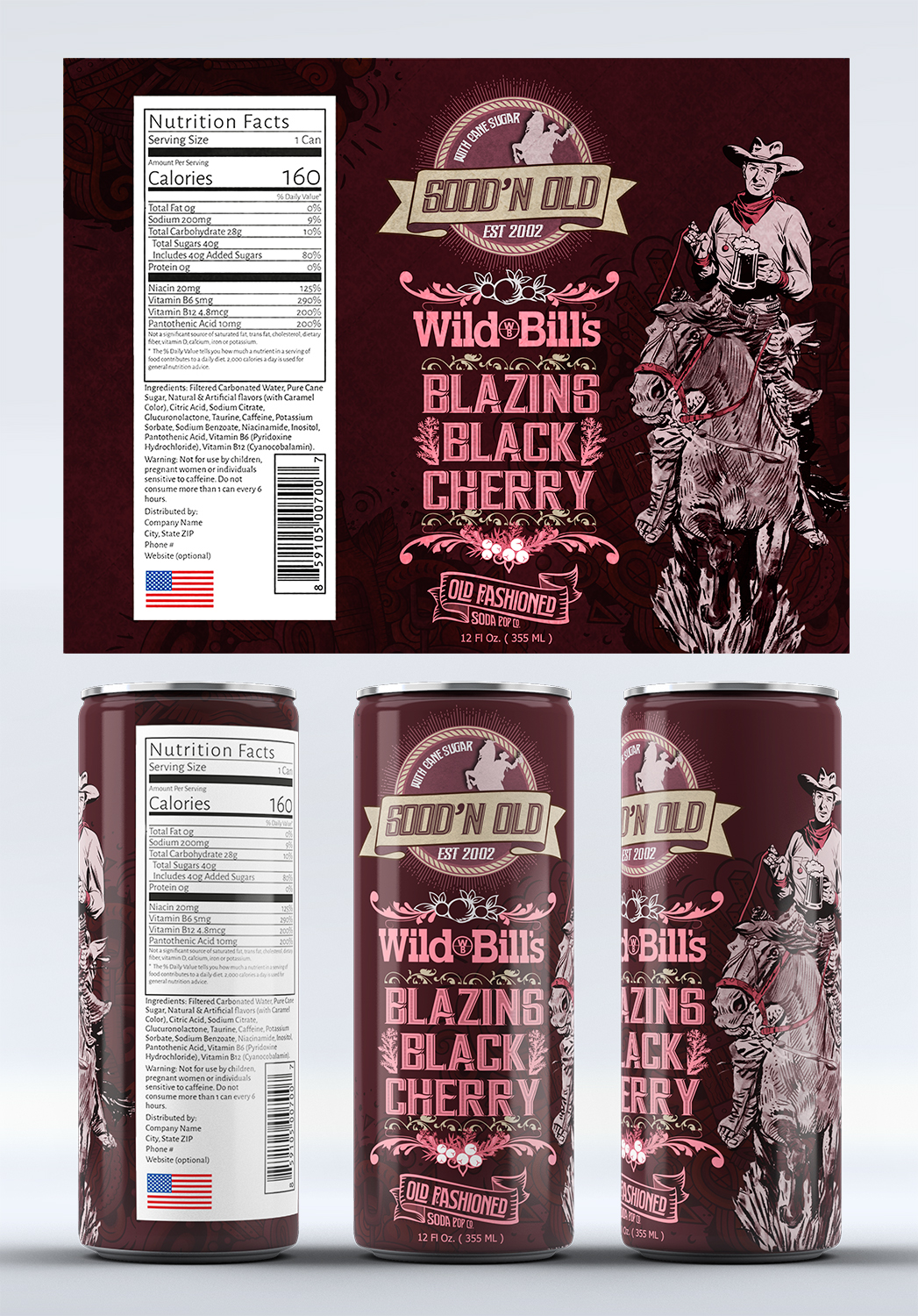 Diseño de Etiqueta por SAI DESIGNS para Wild Bill's Olde Fashioned Soda Pop Co. | Diseño #17779166