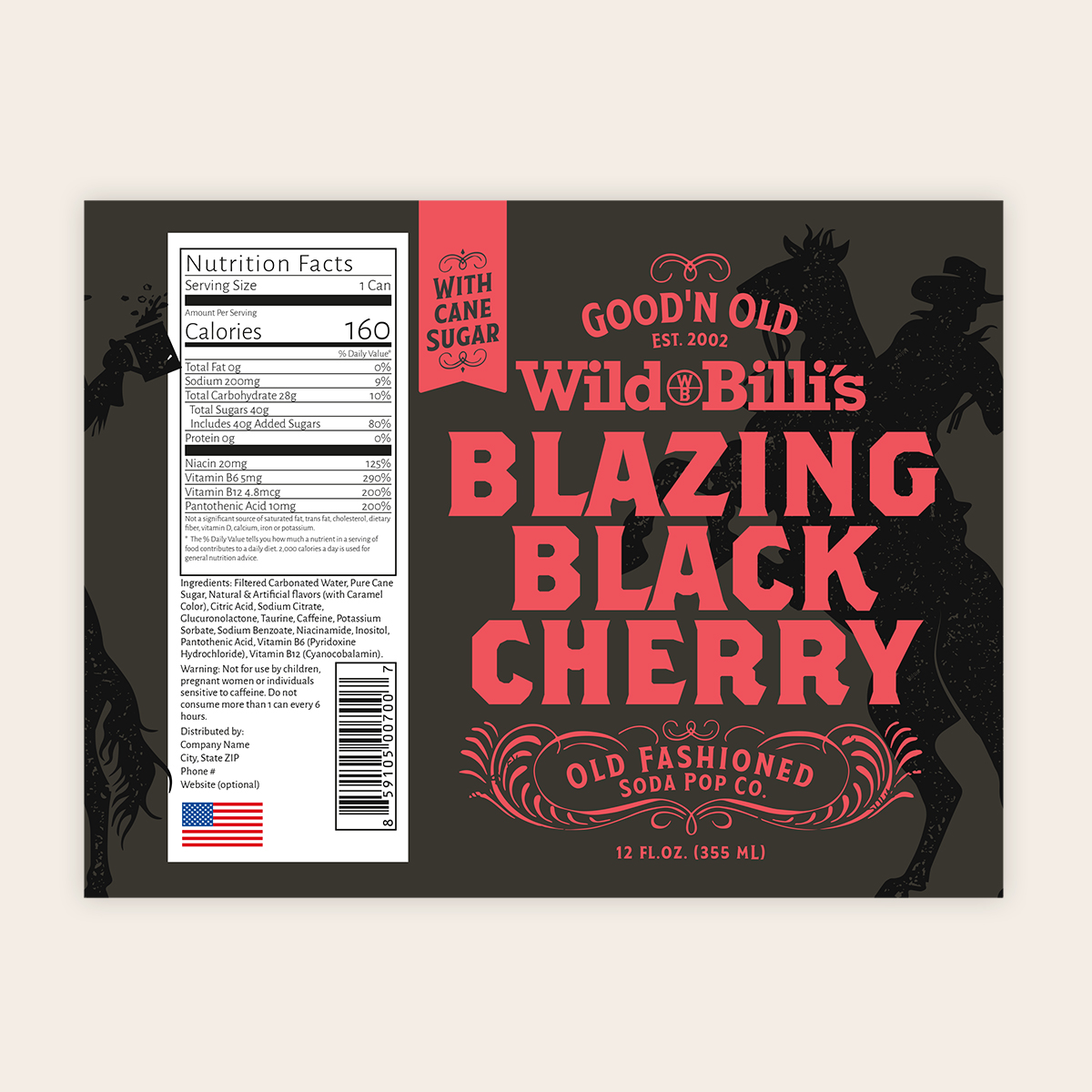 Label Design by Oveja Quiroga for Wild Bill's Olde Fashioned Soda Pop Co. | Design #17695709