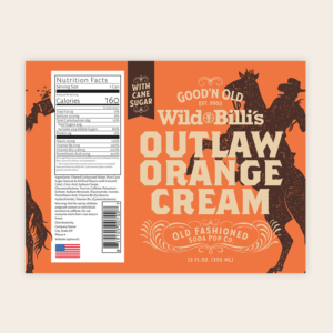 Label Design by Oveja Quiroga for Wild Bill's Olde Fashioned Soda Pop Co. | Design: #17695712