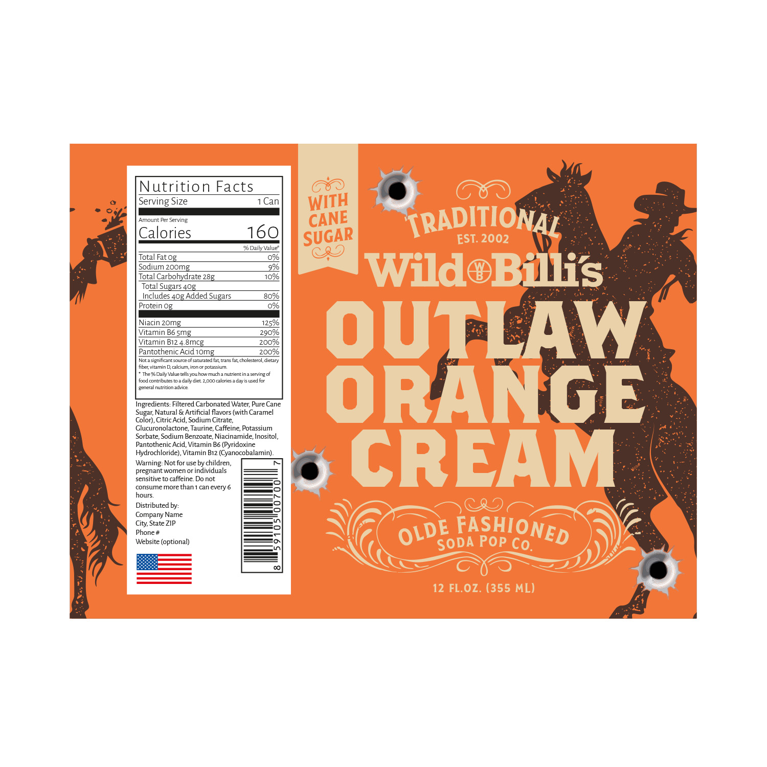 Label Design by Oveja Quiroga for Wild Bill's Olde Fashioned Soda Pop Co. | Design #17717311
