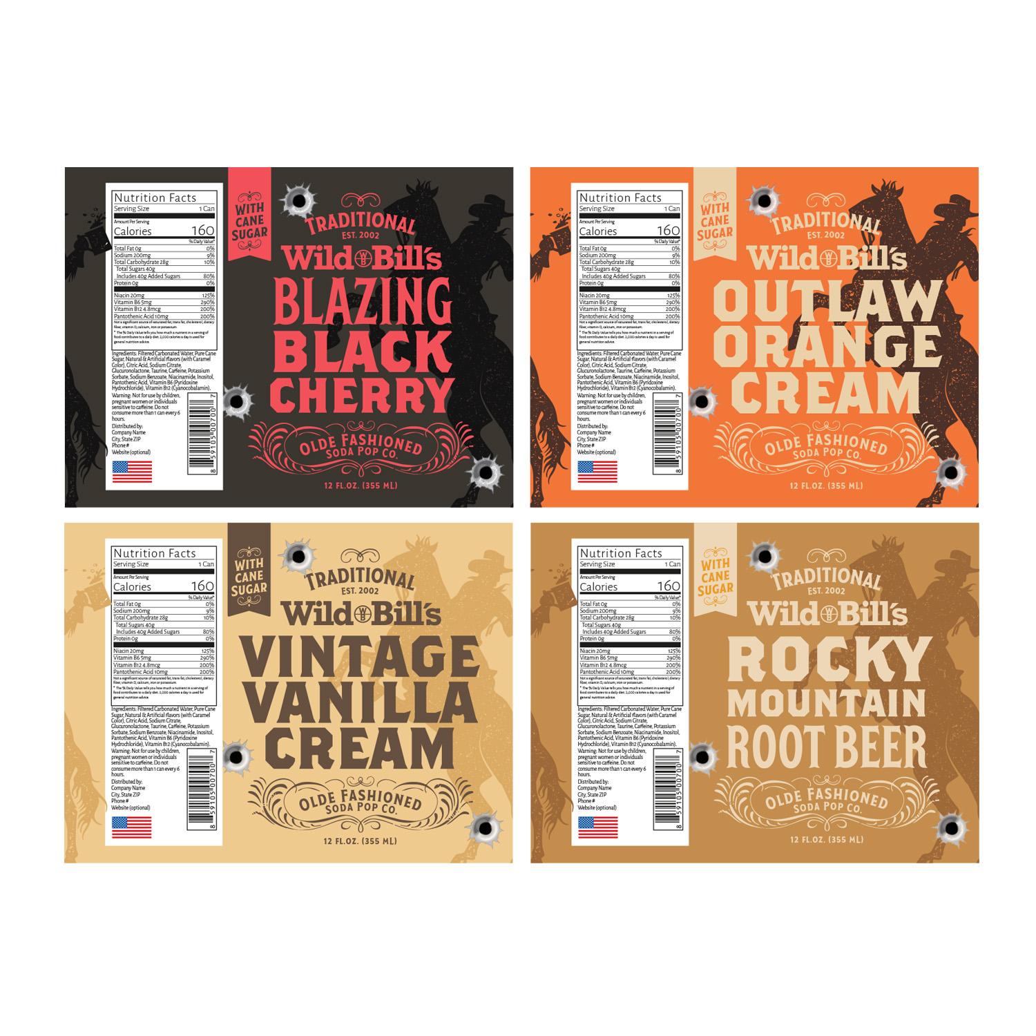 Label Design by Oveja Quiroga for Wild Bill's Olde Fashioned Soda Pop Co. | Design #17739813
