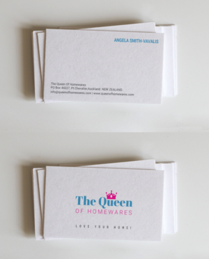 The Queen of Homewares is an online store specialising in all things for the home Bathroom, Kitchen, | Diseño de Tarjeta de Presentación por chandrayaan.creative