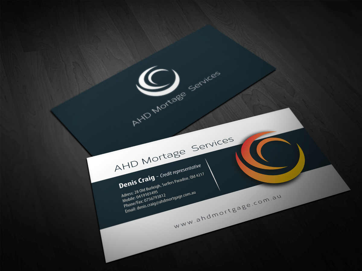 Business Card Design by S22design for AHD Mortgage Services | Design #2744140