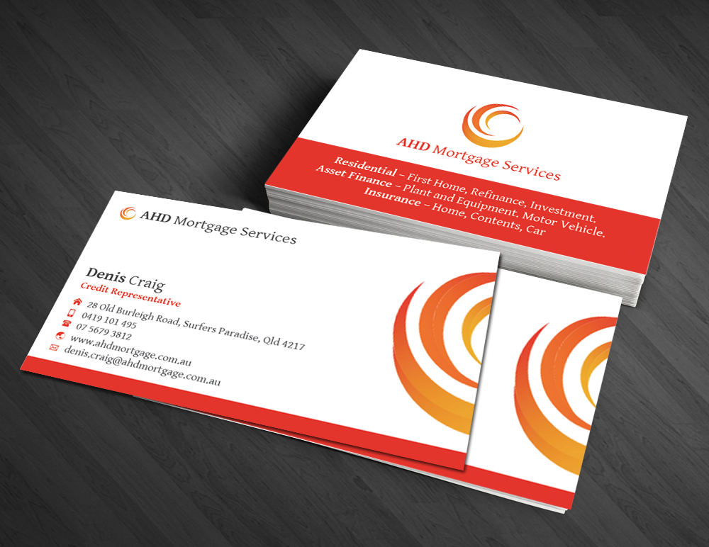 Business Card Design by  Artman for AHD Mortgage Services | Design #2747795