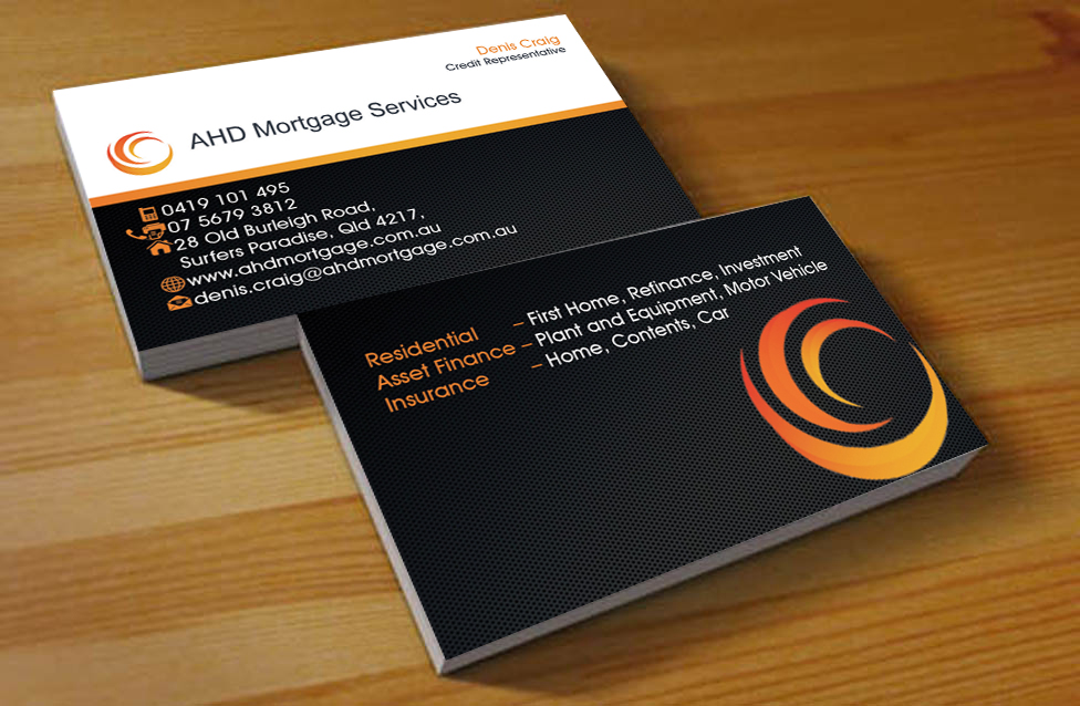 Business Card Design by Hardcore Design for AHD Mortgage Services | Design #2745857