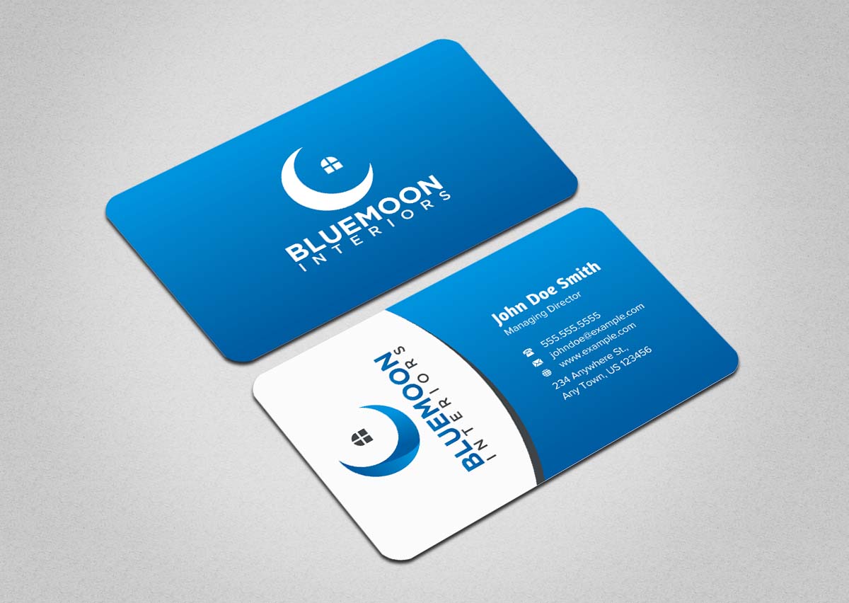 Business Card Design by INDIAN_Ashok for Bluemoon Interiors Pty Ltd | Design #17700752