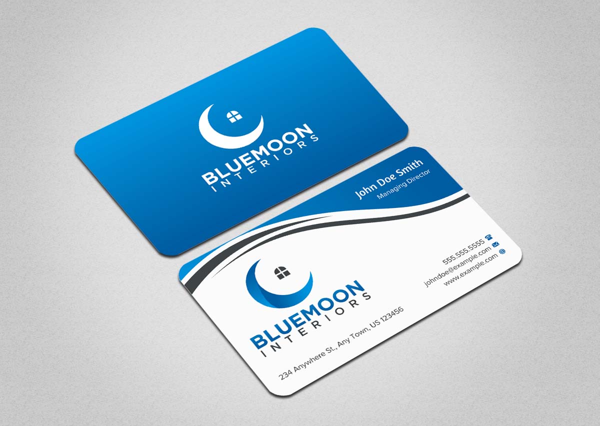 Business Card Design by INDIAN_Ashok for Bluemoon Interiors Pty Ltd | Design #17700754
