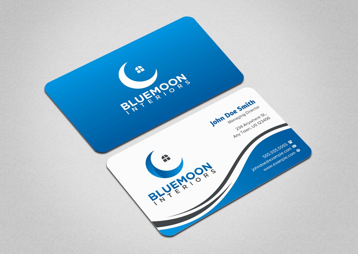 Business Card Design by INDIAN_Ashok for Bluemoon Interiors Pty Ltd | Design #17700755