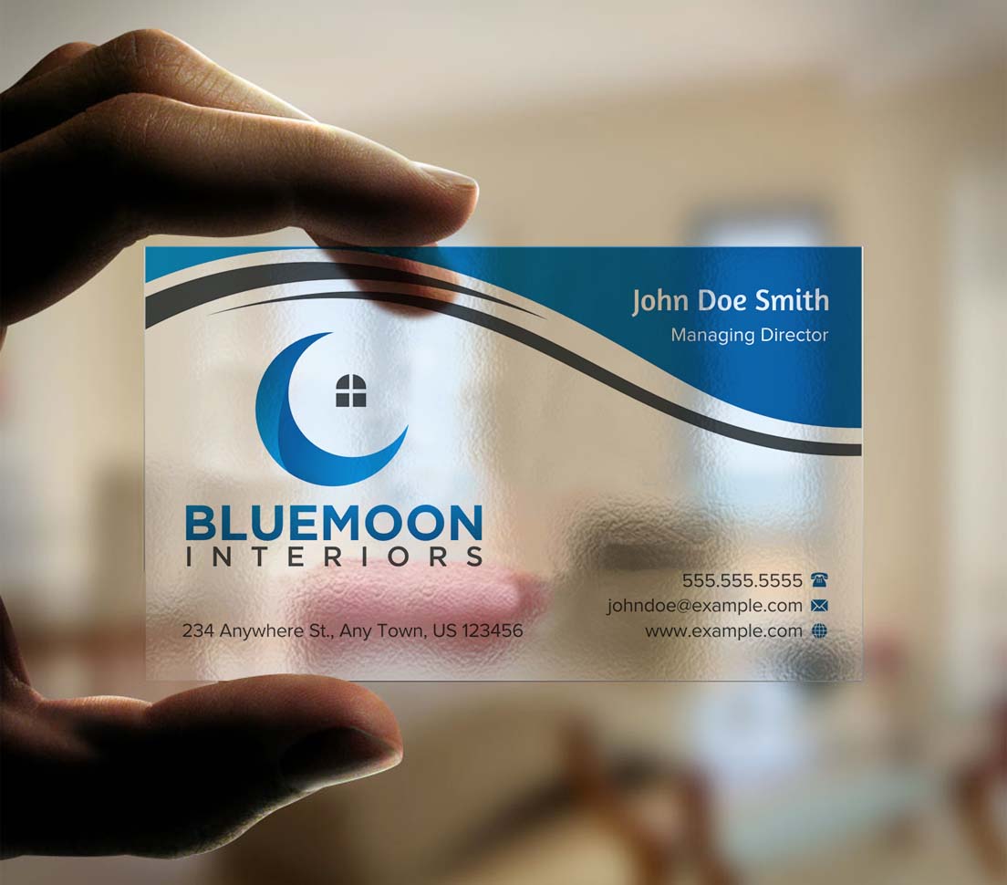Business Card Design by INDIAN_Ashok for Bluemoon Interiors Pty Ltd | Design #17700761
