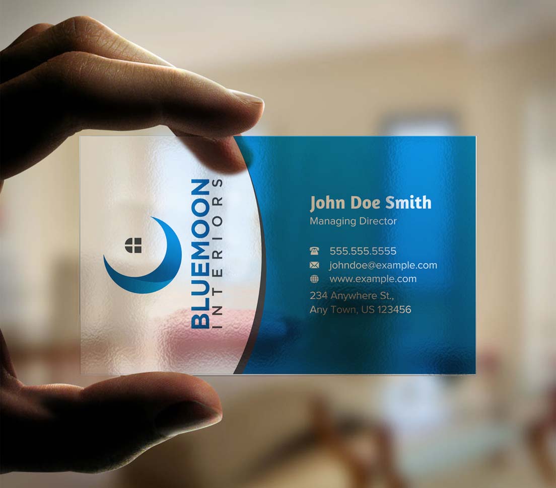 Business Card Design by INDIAN_Ashok for Bluemoon Interiors Pty Ltd | Design #17700764