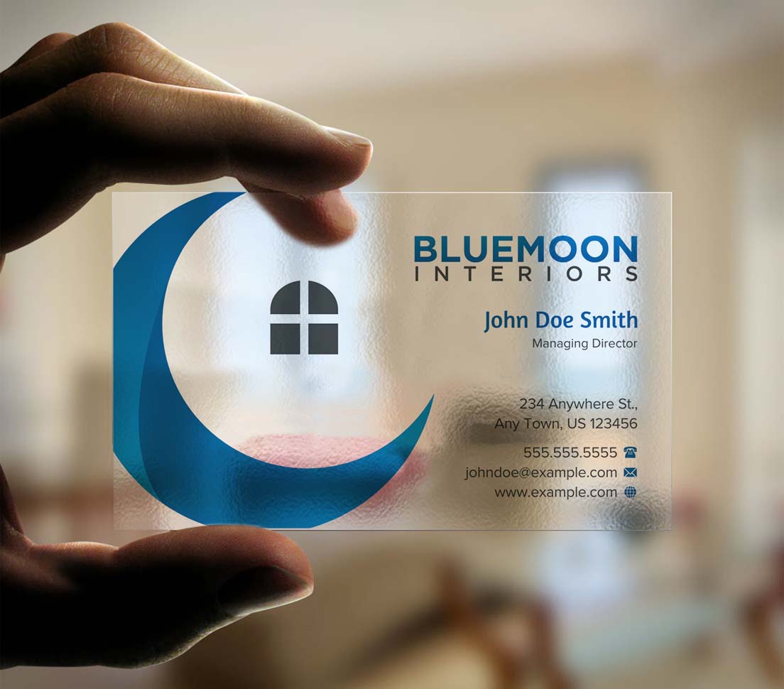 Business Card Design by INDIAN_Ashok for Bluemoon Interiors Pty Ltd | Design #17700766