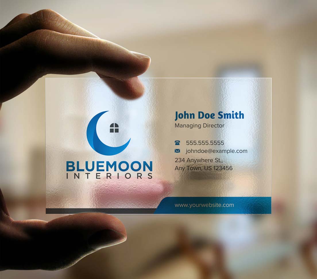 Business Card Design by INDIAN_Ashok for Bluemoon Interiors Pty Ltd | Design #17700768