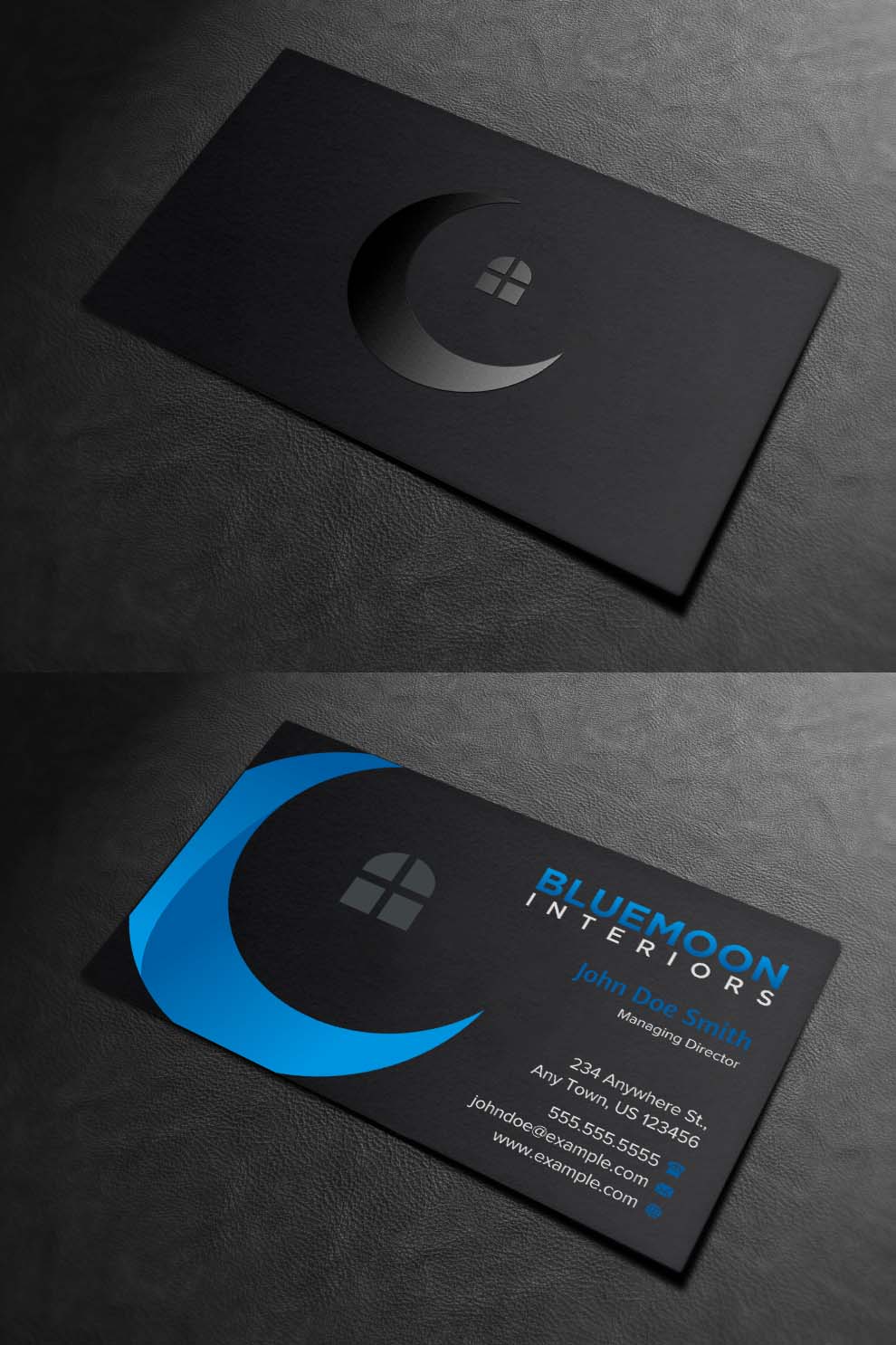Business Card Design by INDIAN_Ashok for Bluemoon Interiors Pty Ltd | Design #17700771
