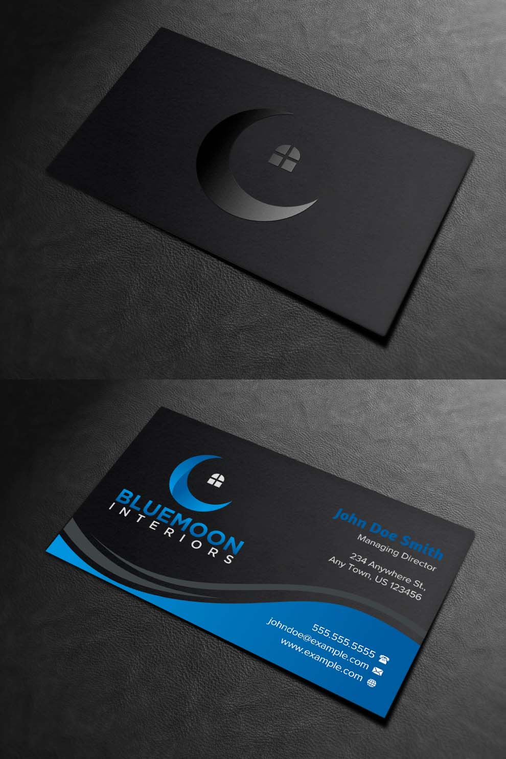 Business Card Design by INDIAN_Ashok for Bluemoon Interiors Pty Ltd | Design #17700773