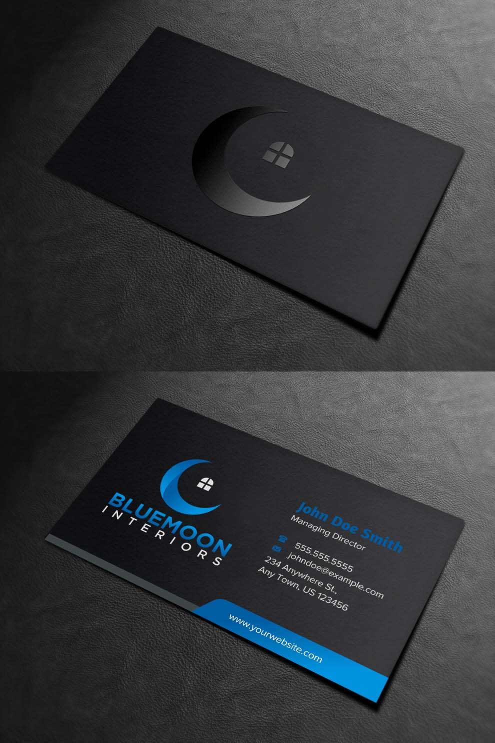 Business Card Design by INDIAN_Ashok for Bluemoon Interiors Pty Ltd | Design #17700778