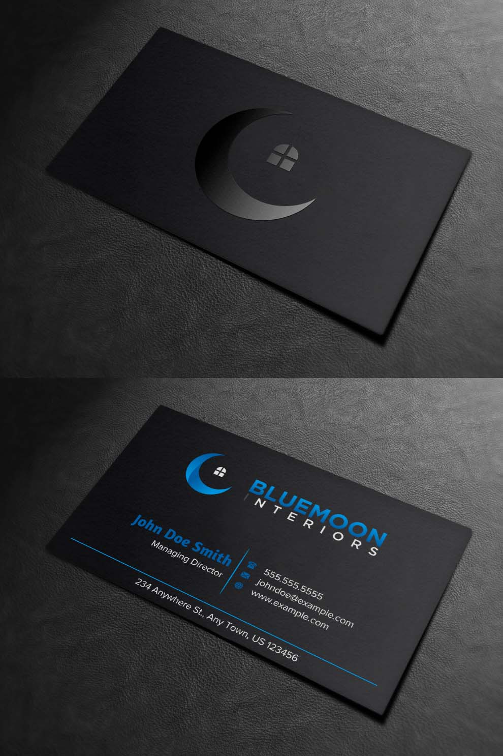 Business Card Design by INDIAN_Ashok for Bluemoon Interiors Pty Ltd | Design #17700780