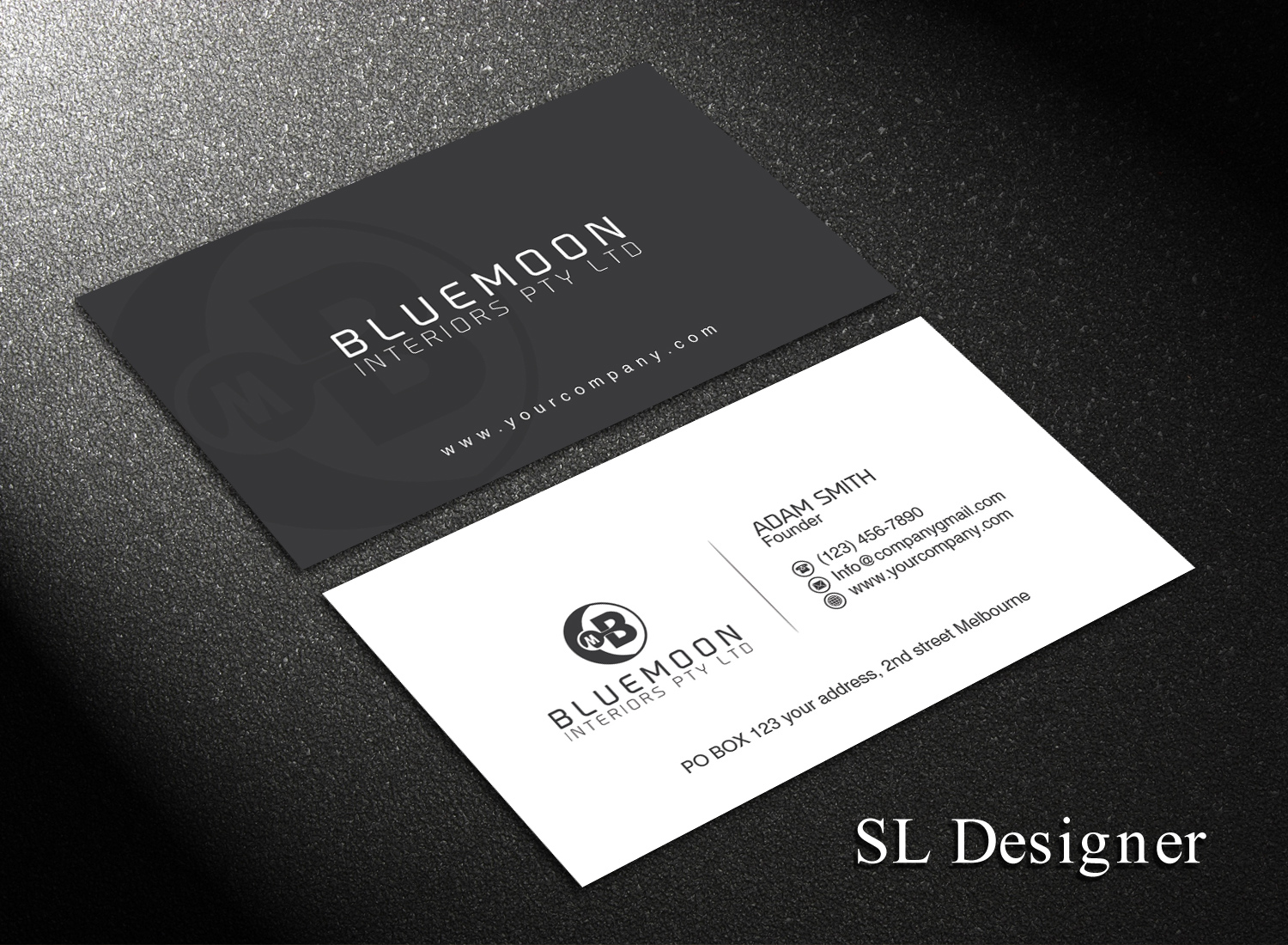 Design de Carte de Visite par SL Designer pour Bluemoon Interiors Pty Ltd | Design #17705239