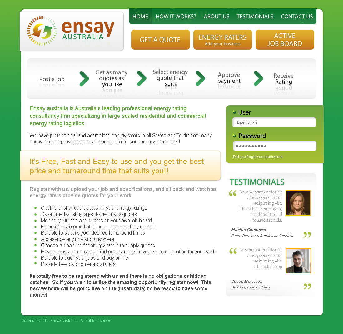 Web Design by Dayiskuan for this project | Design #49734