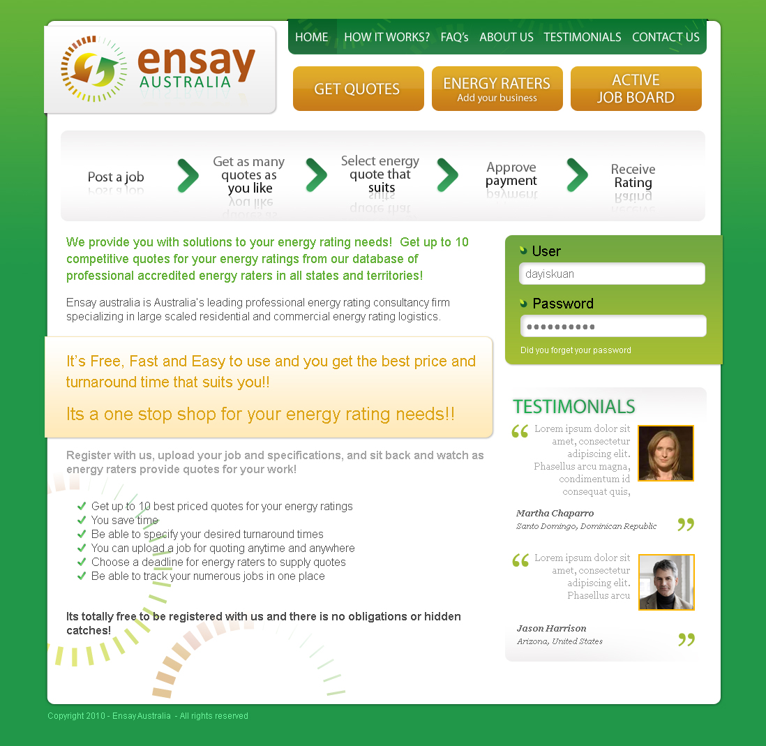Web Design by Dayiskuan for this project | Design: #53267