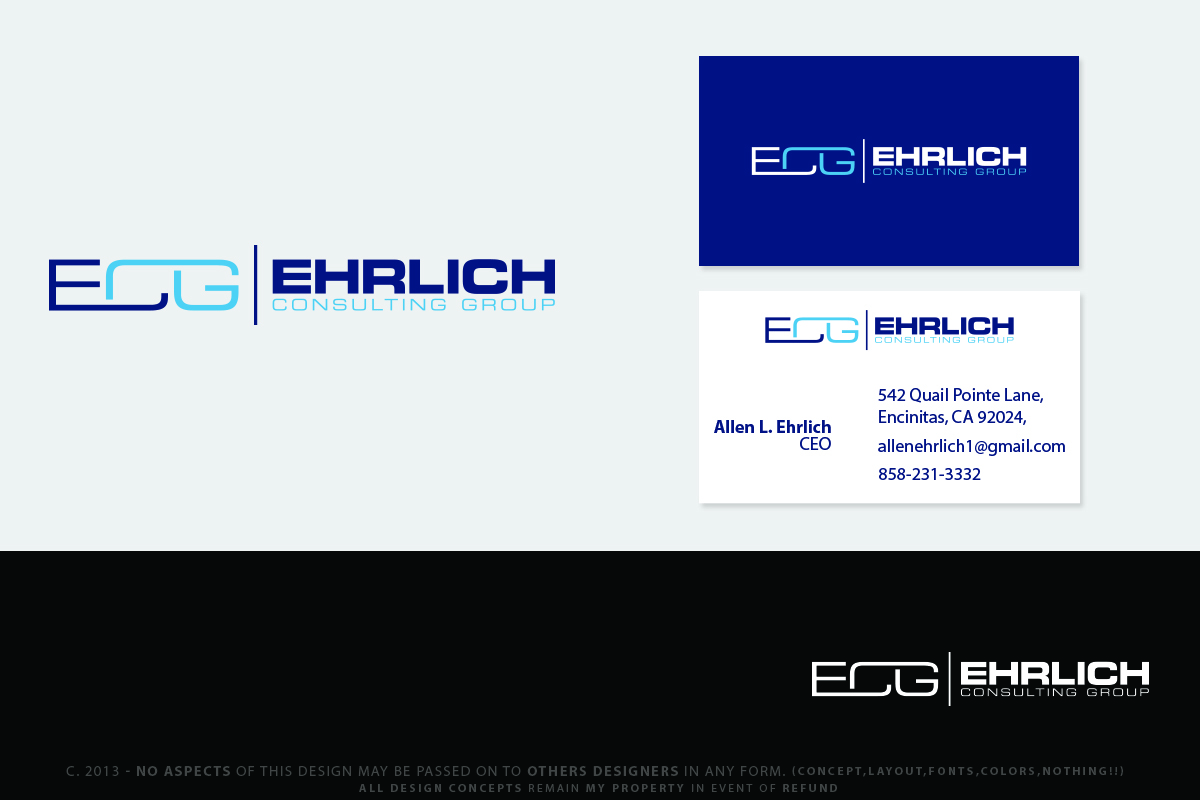 Logo and Business Card Design by Senseless for Ehrlich Consulting Group, Inc | Design #2908730