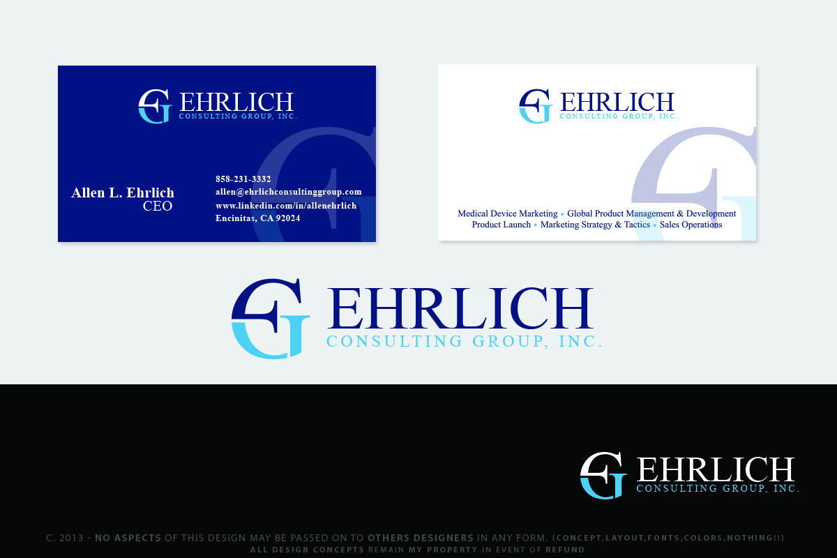 Logo and Business Card Design by Senseless for Ehrlich Consulting Group, Inc | Design: #3046191
