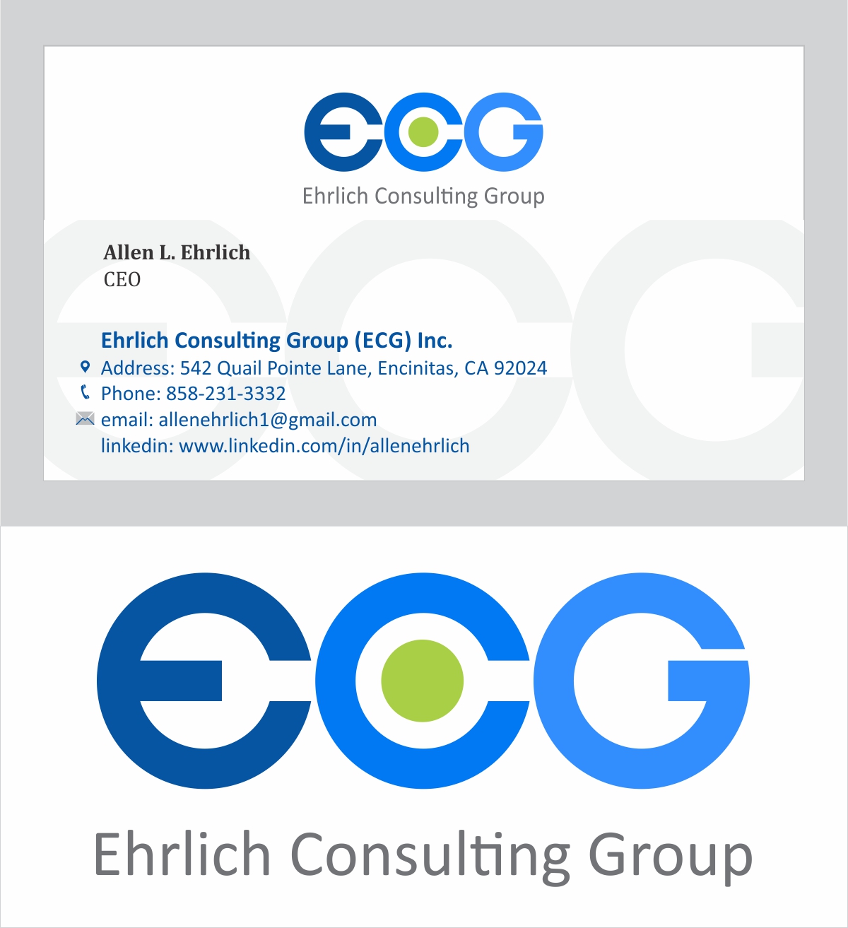 Logo and Business Card Design by Mandar Bhalekar for Ehrlich Consulting Group, Inc | Design #2978336