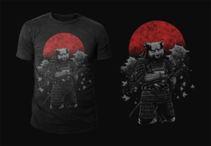 Bear faced Samurai design t-shirt | Diseño de Camiseta por D'Mono