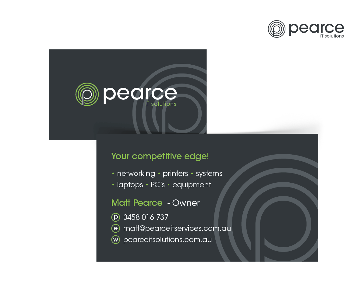 Logo and Business Card Design by designedbykyle for Pearce IT Services Pty Ltd | Design #2749505