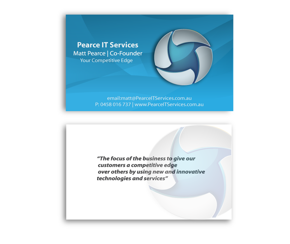 Logo and Business Card Design by eyeCandy for Pearce IT Services Pty Ltd | Design #2751123