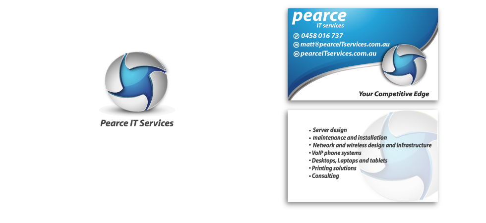 Logo- und Visitenkarten-Design von eyeCandy für Pearce IT Services Pty Ltd | Design #2756819
