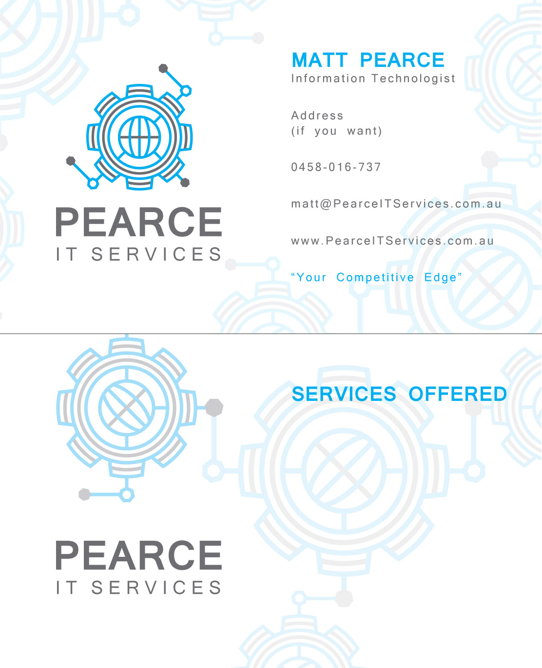 Diseño de Logo y Tarjeta de Presentación por burnek para Pearce IT Services Pty Ltd | Diseño #2763351