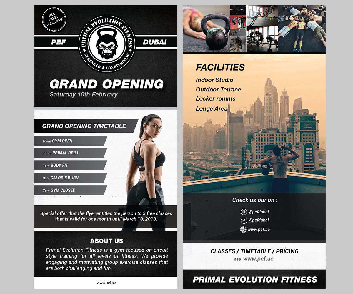 Flyer Design by agung.rizky03 for Primal Evolution Fitness | Design #17712933