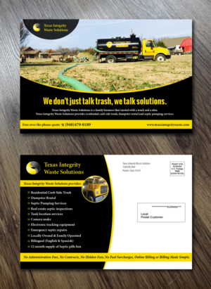 Postkarten-Design von Alexandar für North Texas Integrity Septic & Pumping, LLC | Design: #17750412