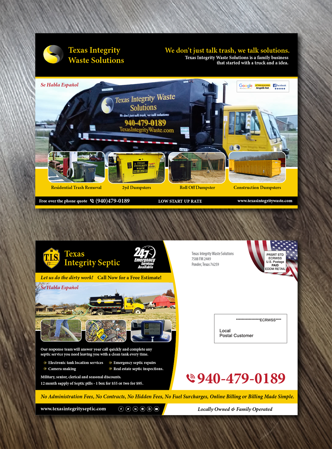 Diseño de Postal por Alexandar para North Texas Integrity Septic & Pumping, LLC | Diseño #17758069