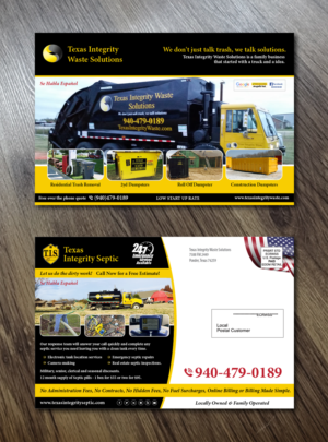 Postkarten-Design von Alexandar für North Texas Integrity Septic & Pumping, LLC | Design: #17758069