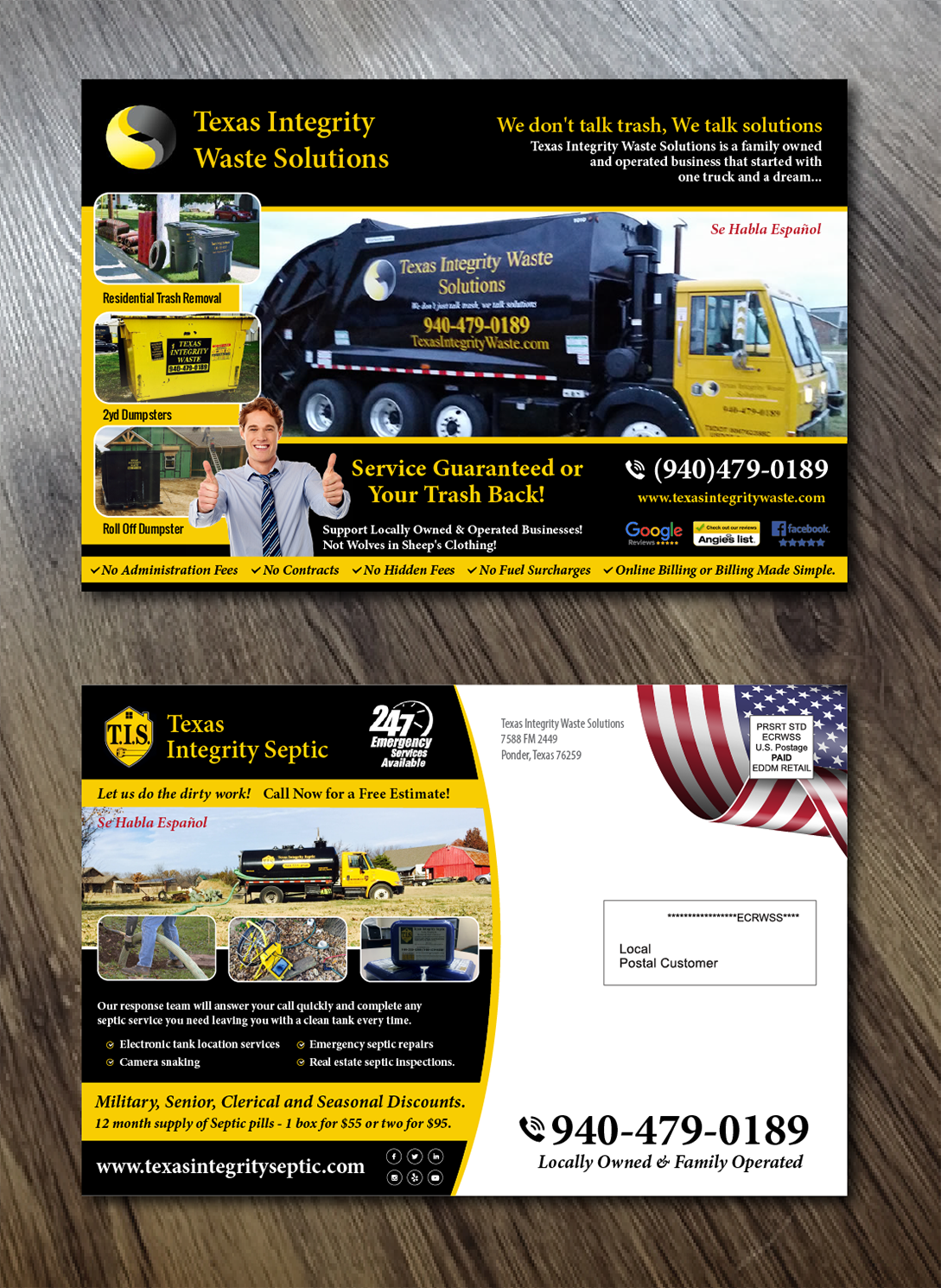 Design de Carte Postale par Alexandar pour North Texas Integrity Septic & Pumping, LLC | Design #17770633