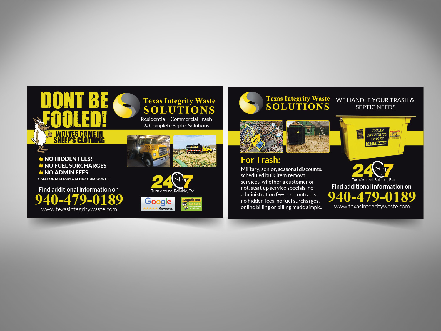 Postcard Design by Priyo Subarkah for North Texas Integrity Septic & Pumping, LLC | Design #17745794
