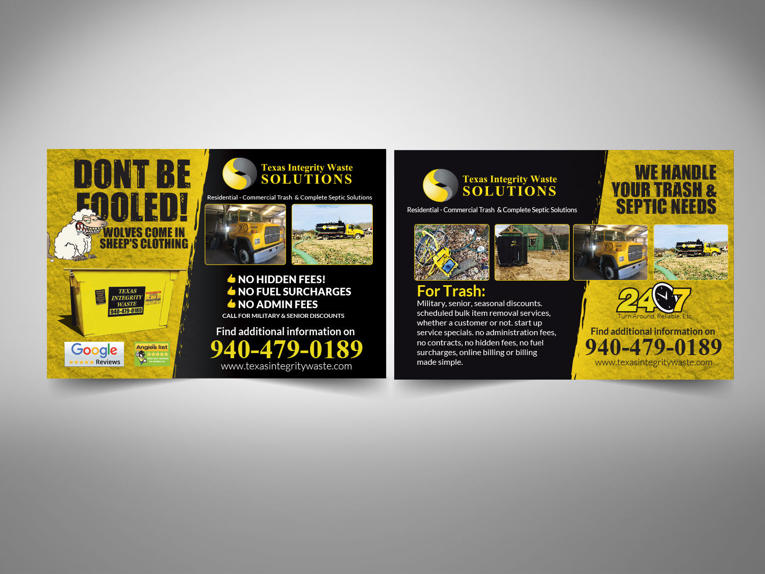 Diseño de Postal por Priyo Subarkah para North Texas Integrity Septic & Pumping, LLC | Diseño #17746021