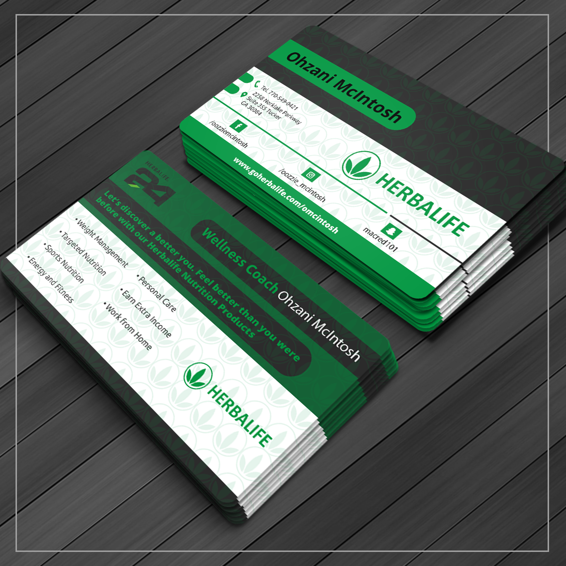 Diseño de Tarjeta de Presentación por Caio Designer para Herbalife Nutrition | Diseño #17821152