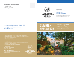 Ross Academy Montessori Summer Camp Brochure Redesign | Design de Brochure par Achiver