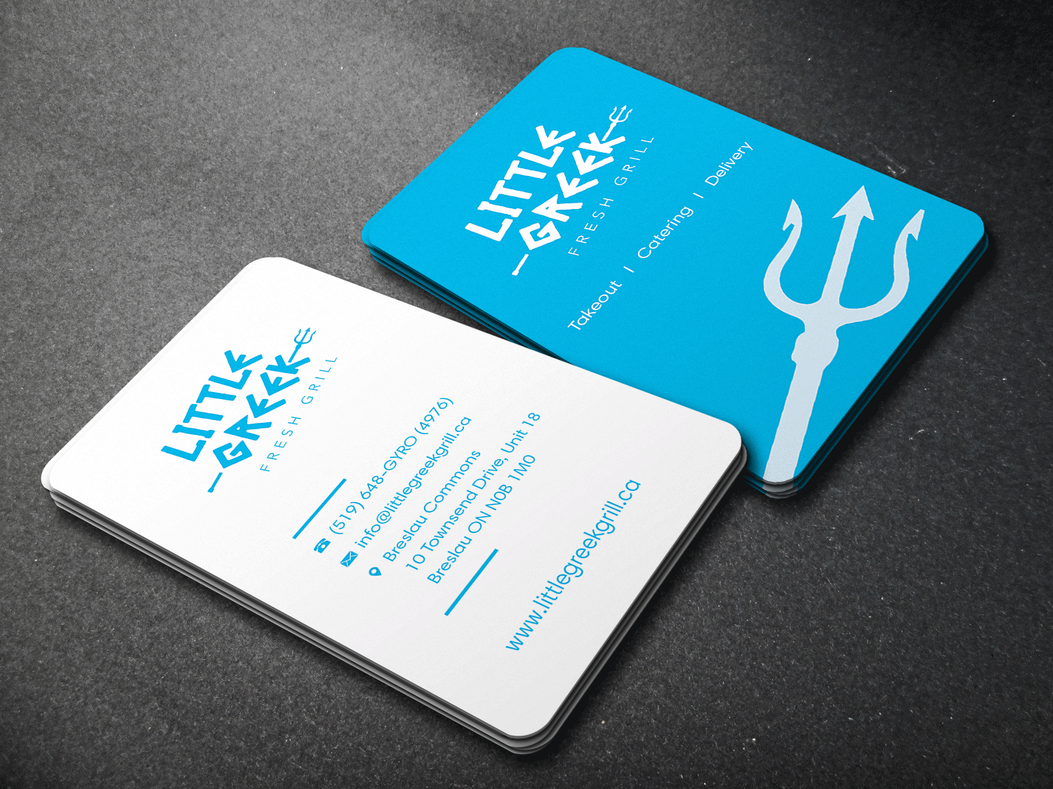 Business Card Design by Riz' for Little Greek Fresh Grill | Design #17730008