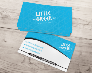 Business Card Design by Impressive Solutions for Little Greek Fresh Grill | Design: #17725899