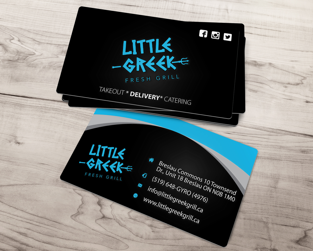 Business Card Design by Impressive Solutions for Little Greek Fresh Grill | Design #17732743