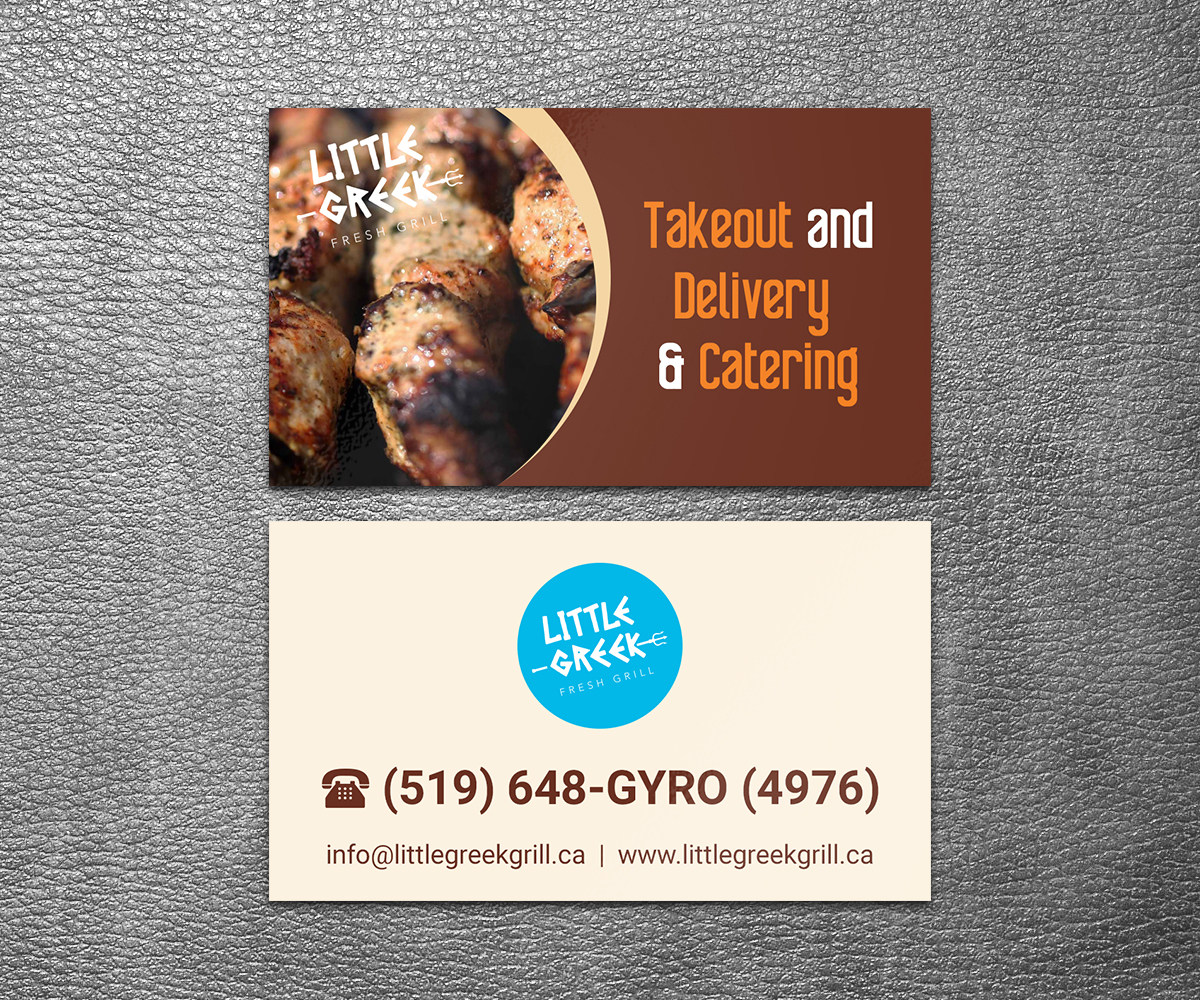 Business Card Design by SS_Designs for Little Greek Fresh Grill | Design #17723138